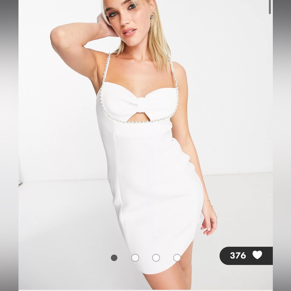 ASOS pearl trim mini dress